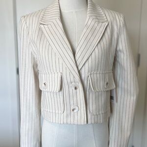 NWT JASON WU Women’s Striped Cropped Blazer - Size L